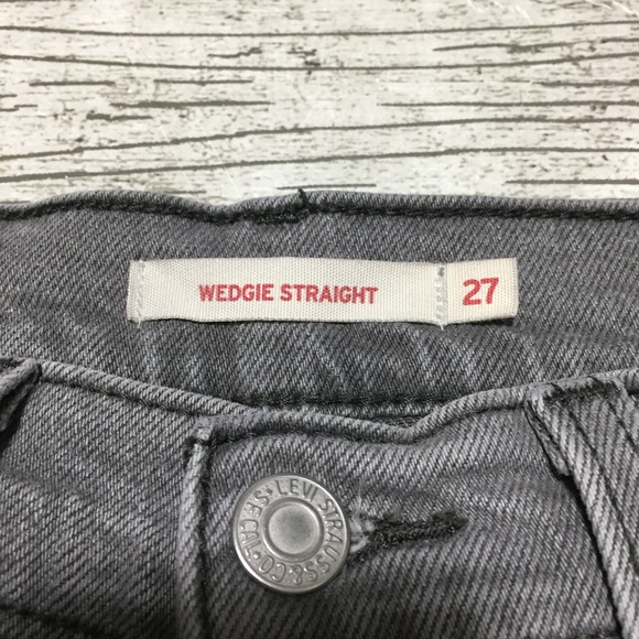 Levi’s Wedgie Straight Jeans Women’s 27 Gray Button Fly Stretch (Inseam 26) - Picture 10 of 10